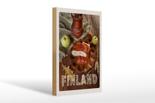 Holzschild Reise 20x30cm Finnland Weihnachten Delikatesse