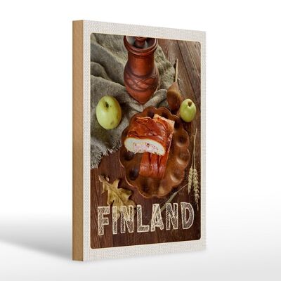 Holzschild Reise 20x30cm Finnland Weihnachten Delikatesse