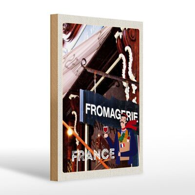 Cartel de madera viaje 20x30cm Francia Restaurante Fromafrie