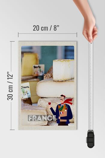 Panneau en bois voyage 20x30cm France différents fromages 4