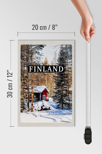 Panneau en bois voyage 20x30cm Finlande hiver forêt de neige 4
