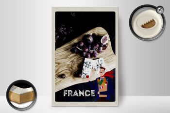 Panneau en bois voyage 20x30cm France raisins figues fromage 2