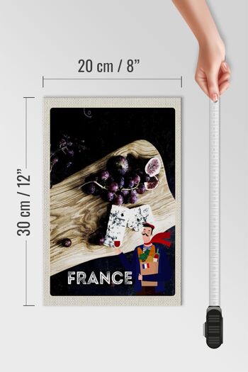 Panneau en bois voyage 20x30cm France raisins figues fromage 4