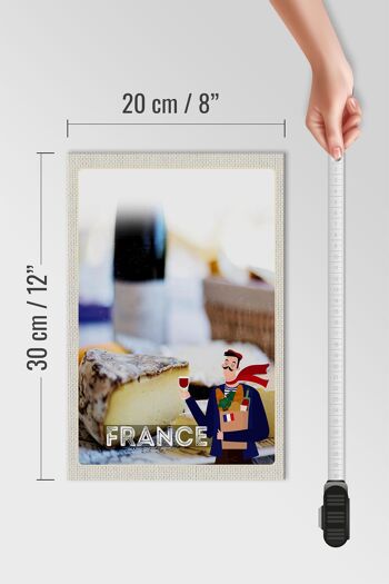 Panneau en bois voyage 20x30cm France moule fromage croissant 4