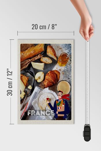 Panneau en bois voyage 20x30cm France fromage baguette miel signe 4