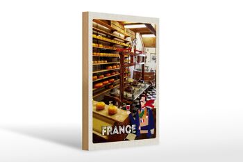 Panneau en bois voyage 20x30cm France production machine à fromage 1