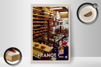 Panneau en bois voyage 20x30cm France production machine à fromage 2