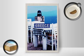 Panneau en bois voyage 20x30cm Grèce Grèce restaurant mer 2