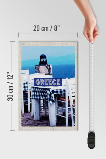 Panneau en bois voyage 20x30cm Grèce Grèce restaurant mer 4