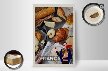 Panneau en bois voyage 20x30cm France Camembert Croissant Poire 2