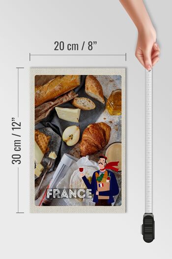 Panneau en bois voyage 20x30cm France Camembert Croissant Poire 4