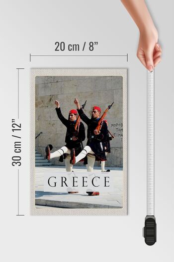 Panneau en bois voyage 20x30cm Grèce Chapeau de soldats Grèce 4