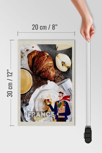 Panneau en bois voyage 20x30cm France café croissant poire 4