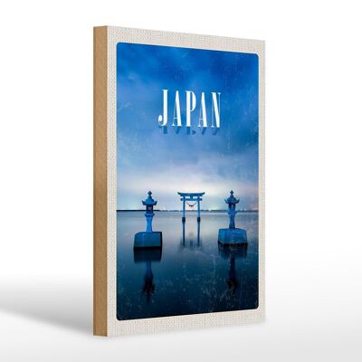 Cartel de madera viaje 20x30cm Japón Asia Mar Cultura Arquitectura