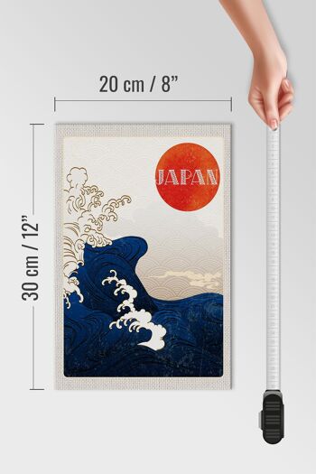 Panneau en bois voyage 20x30cm Japon Asie vagues mer marée vacances 4