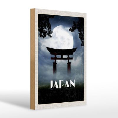 Cartello in legno da viaggio 20x30 cm Giappone Shinto Miyajima Kuktur