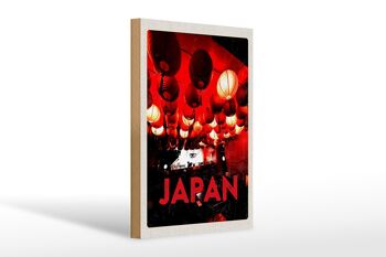 Panneau en bois voyage 20x30cm Japon Asie restaurant lanterne rouge 1
