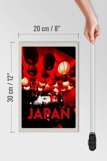 Panneau en bois voyage 20x30cm Japon Asie restaurant lanterne rouge 4