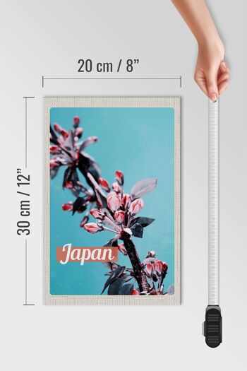 Panneau en bois voyage 20x30cm Japon Asie fleurs arbre bourgeon 4