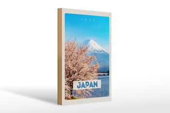 Panneau en bois voyage 20x30cm Japon Asie neige hiver montagnes 1