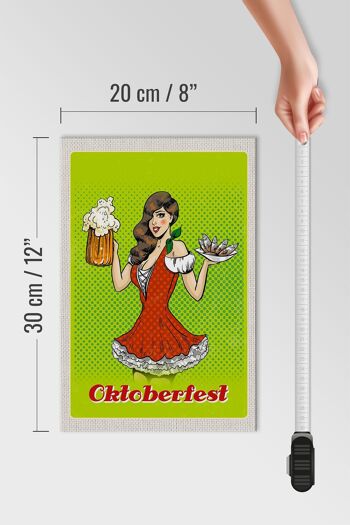 Panneau en bois voyage 20x30cm Munich Oktoberfest Dirndl Beer 4