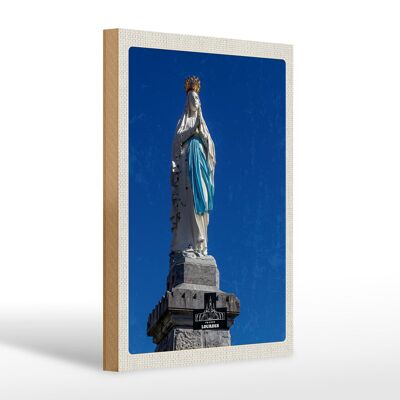 Cartel de madera viaje 20x30cm Francia Escultura Lourdes