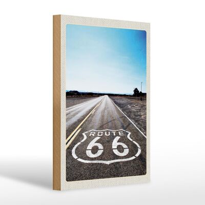 Wooden sign travel 20x30cm USA America road Route 66 Chicago