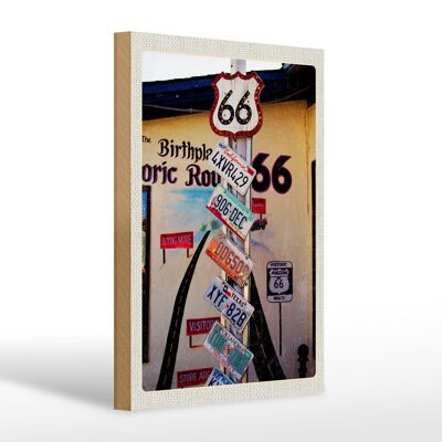 Cartello in legno da viaggio 20x30 cm USA America US Highway Route 66