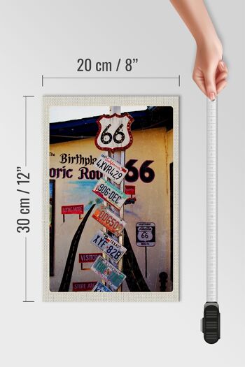 Panneau en bois voyage 20x30cm USA Amérique US Highway Route 66 4