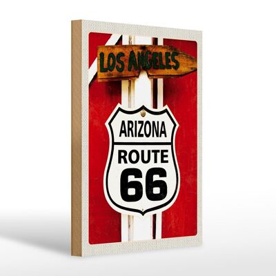 Cartello in legno da viaggio 20x30 cm USA Los Angeles Arizoa Route 66