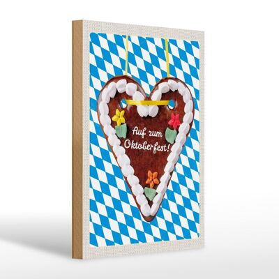 Holzschild Reise 20x30cm München Oktoberfest Lebkuchen Feier