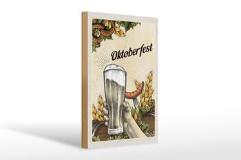 Panneau en bois voyage 20x30cm bière bretzel Oktoberfest de Munich 1