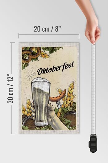 Panneau en bois voyage 20x30cm bière bretzel Oktoberfest de Munich 4