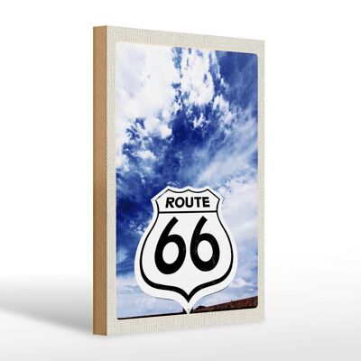 Cartello in legno da viaggio 20x30 cm America USA strada Route 66 Himmer