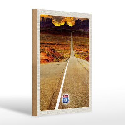 Cartello in legno da viaggio 20x30 cm America USA Route 66 Road Mountains