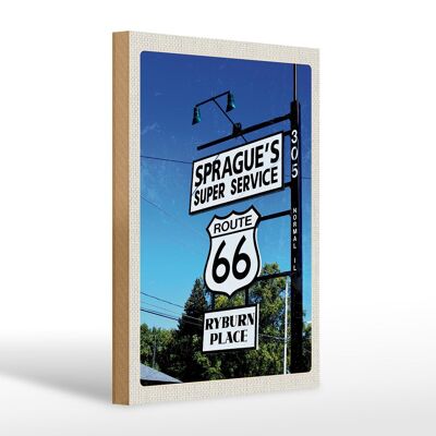 Cartello in legno da viaggio 20x30 cm USA Amerila Los Angeles Route 66