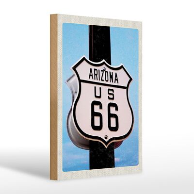 Cartel de madera viaje 20x30cm America USA Arizona Road Ruta 66