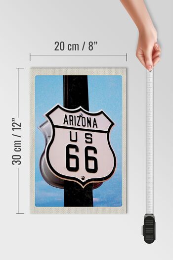 Panneau en bois voyage 20x30cm Amérique USA Arizona Road Route 66 4