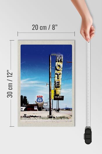 Panneau en bois voyage 20x30cm Amérique USA Route 66 Motel Désert 4