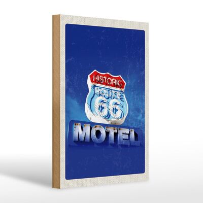 Cartello in legno da viaggio 20x30 cm America USA Route 66 Historic Motel