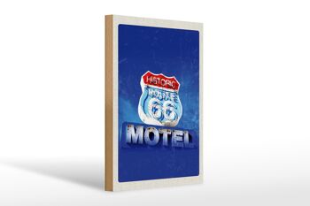 Panneau en bois voyage 20x30cm Amérique USA Route 66 Historic Motel 1