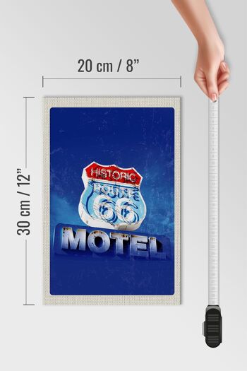 Panneau en bois voyage 20x30cm Amérique USA Route 66 Historic Motel 4