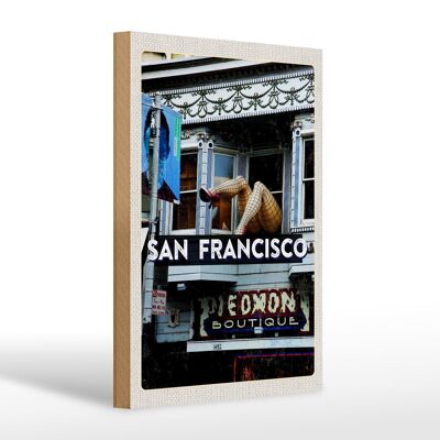Cartel de madera viaje 20x30cm San Francisco Piedmon Boutique