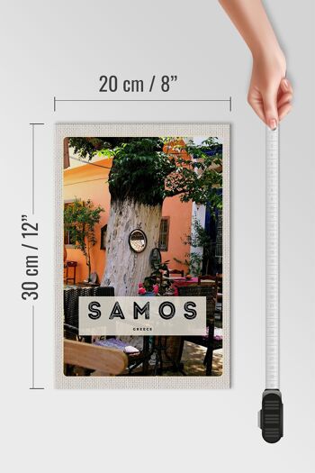 Panneau en bois voyage 20x30cm Samos Grèce restaurant de vacances 4