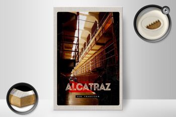Panneau en bois voyage 20x30cm Prison d'Alcatraz de San Francisco 2