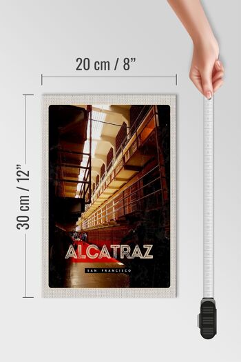 Panneau en bois voyage 20x30cm Prison d'Alcatraz de San Francisco 4