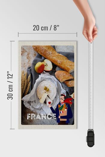 Panneau en bois voyage 20x30cm France baguette fromage poire olive 4