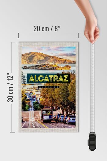 Panneau en bois voyage 20x30cm Tramway San Francisco Alcatraz 4