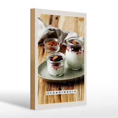 Cartello in legno da viaggio 20x30 cm Scandinavia delicatezza piatto dolce