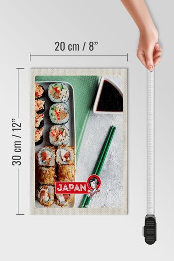 Panneau en bois voyage 20x30cm Japon Asie Sushi Fish Sauce 4